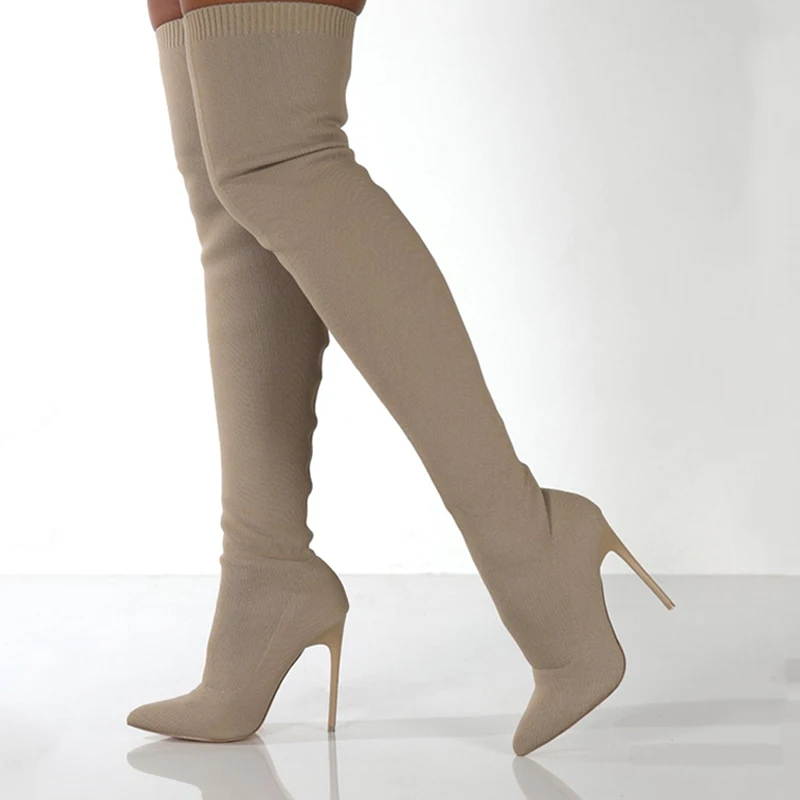 Sewing Knit - Women Autumn Over The Knee Boots