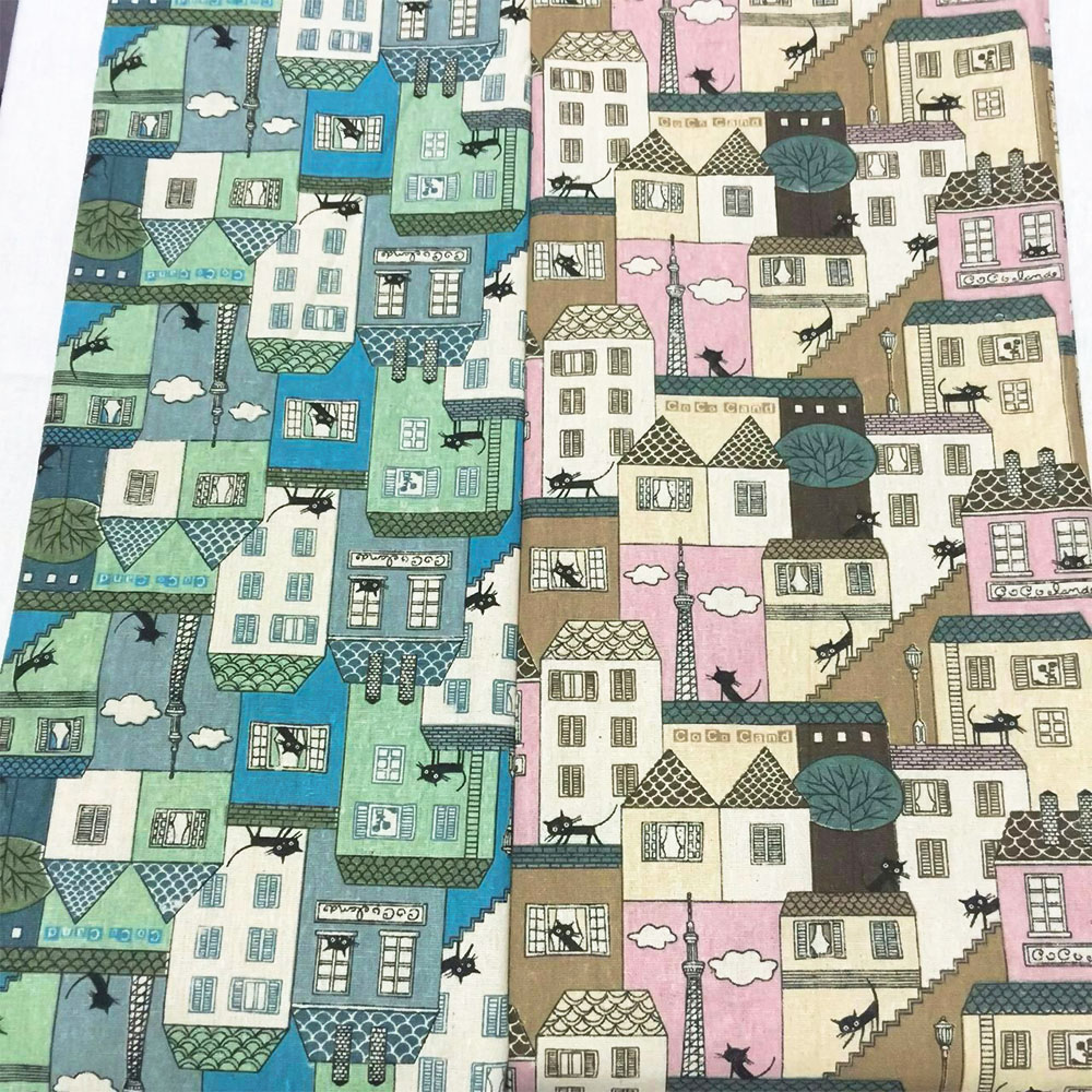 Vintage Sewing Textile - Nordic Small House Series Vintage Patchwork