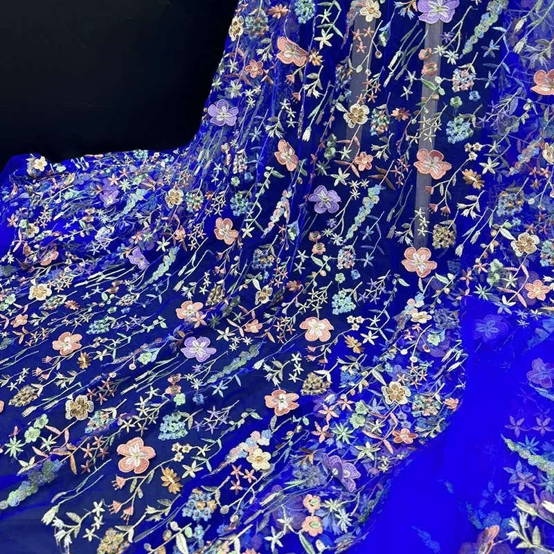 3D Floral Embroidered Tulle Fa - Textile And Sewing Materials review and price