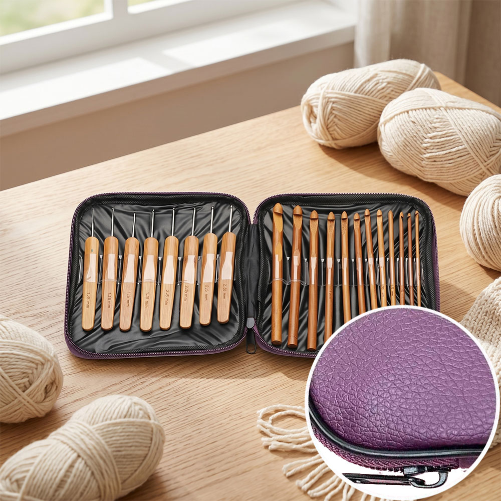 74pcs Bamboo Crochet Hooks Set - Sewing Knit review and price