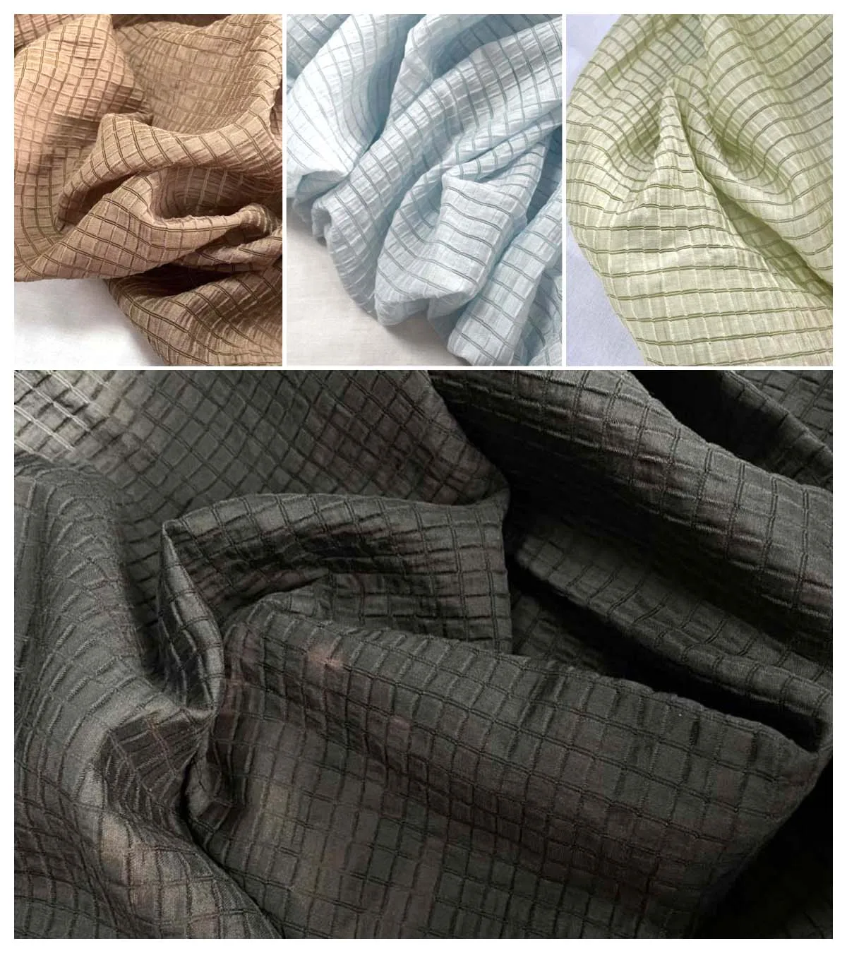 Cream Yellow Checkered Fabric  - Textile And Sewing Materials review and price