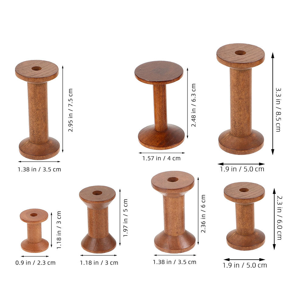 7Pcs Wooden Bobbins Set Space  - Sewing Knit review and price