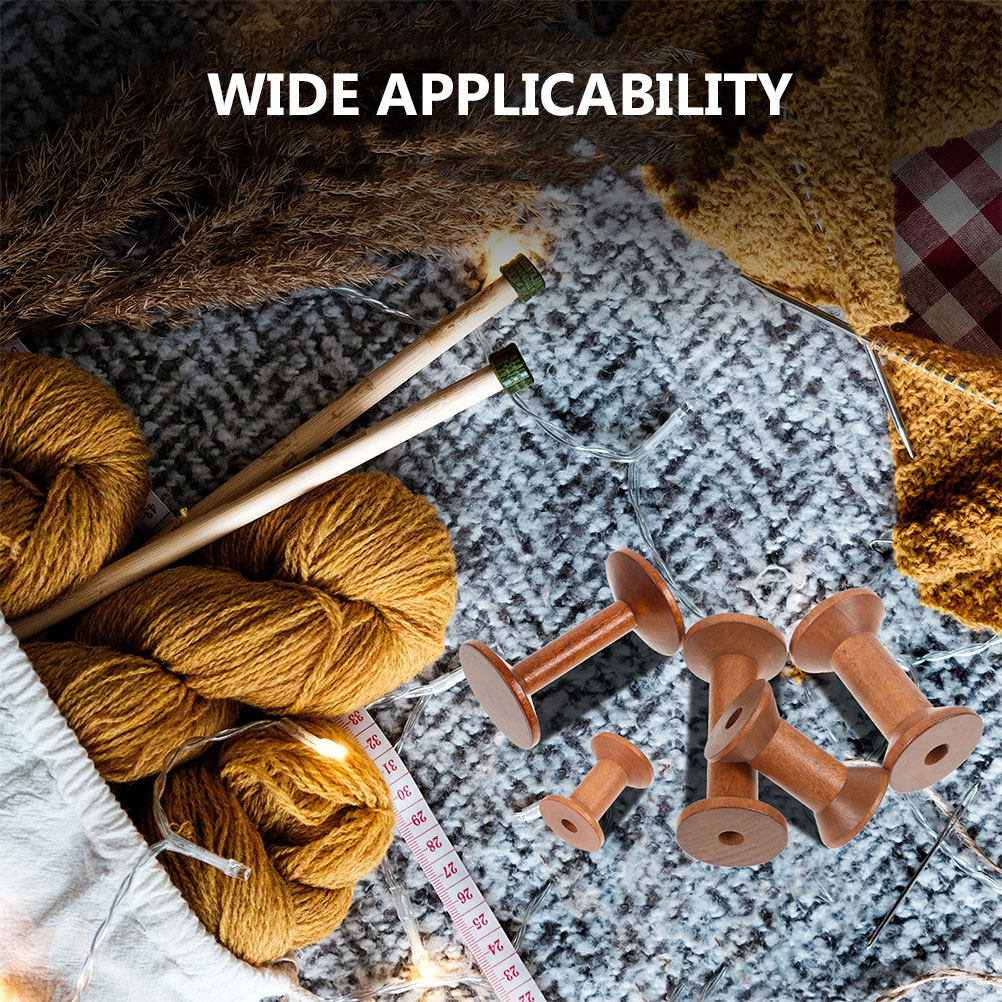 7Pcs Wooden Bobbins Set Space  - Sewing Knit review and price