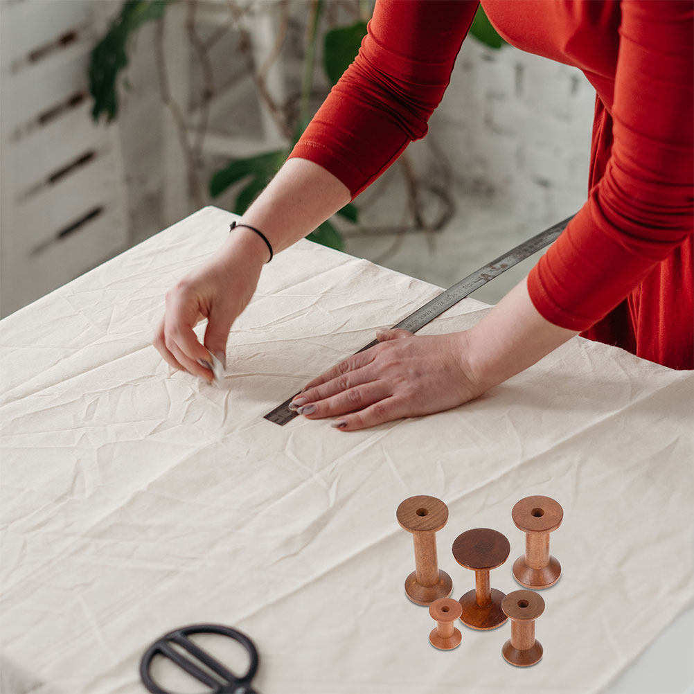 7Pcs Wooden Bobbins Set Space  - Sewing Knit review and price
