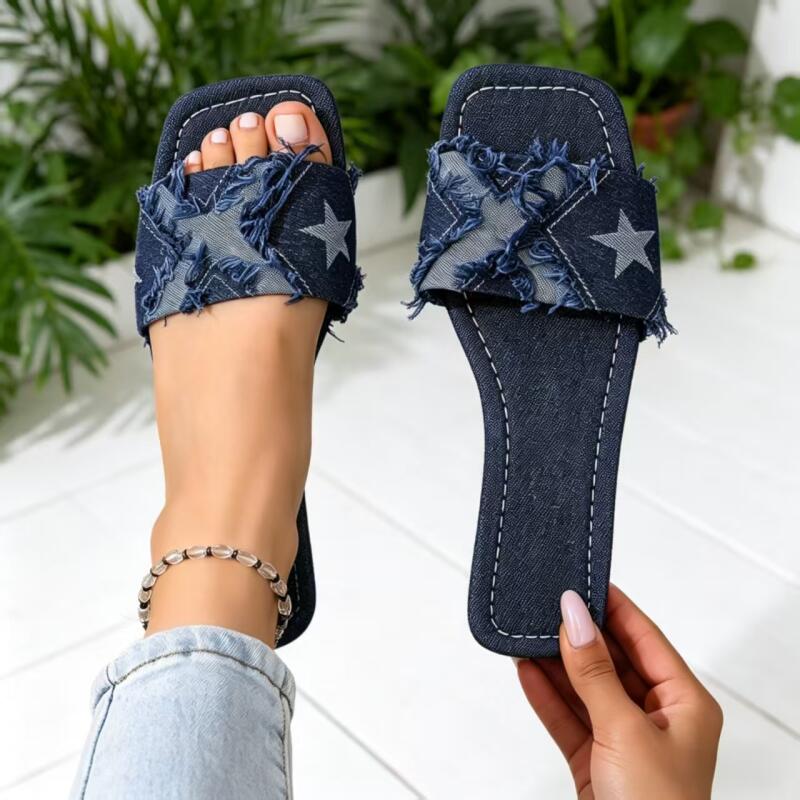 Y2K Denim Strap Flat Heel Sand - Sewing Expert review and price