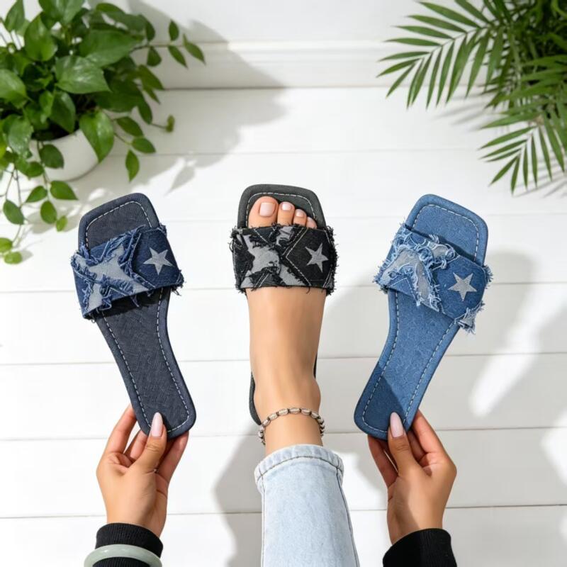Y2K Denim Strap Flat Heel Sand - Sewing Expert review and price